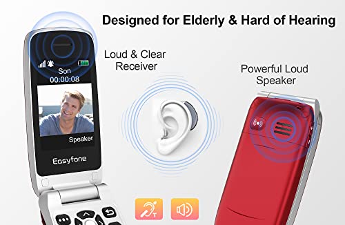 4G Flip Cell Phone with Big Button, SOS Emergency Button, SIM Card Included and Charging Dock L22674