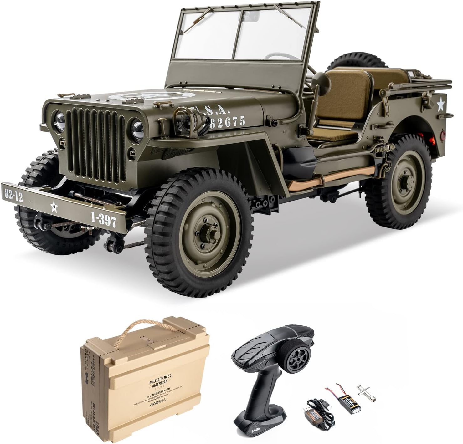 1/12 1941 MB Scaler RC Jeep 4x4 RTR RC Rock Crawler Military B84233