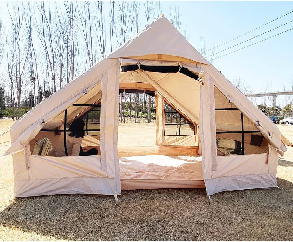 Inflatable Waterproof Oxford Cabin Tent with Mosquito Screen, 4-5 Person W3677