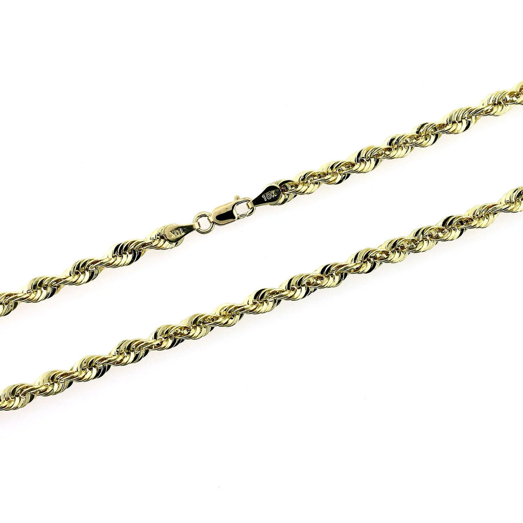 Yellow Gold Rope Chain Necklace 4MM 18" A45504