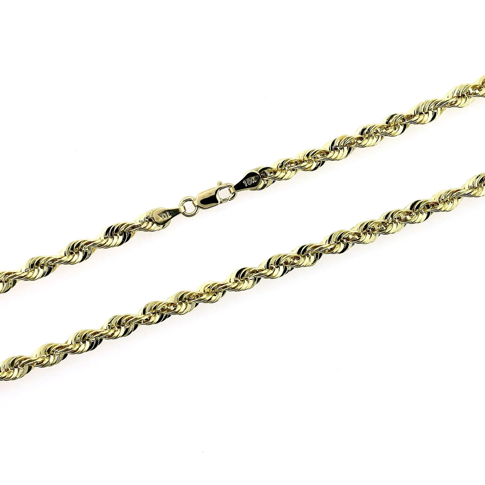 Yellow Gold Rope Chain Necklace 4MM 18" A45504