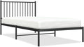 Black Metal Bed Frame with Headboard 39.4"x78.7" V531813