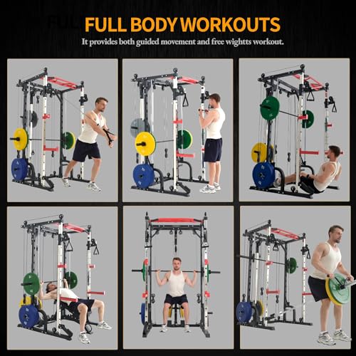 Smith Machine Home Gym with Cable Crossover Power Cage Z2876