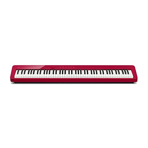 Red Digital Piano Bundle with Furniture Stand, Sustain Pedal, Bench, Instructional Book, DVD, Polishing Cloth X153