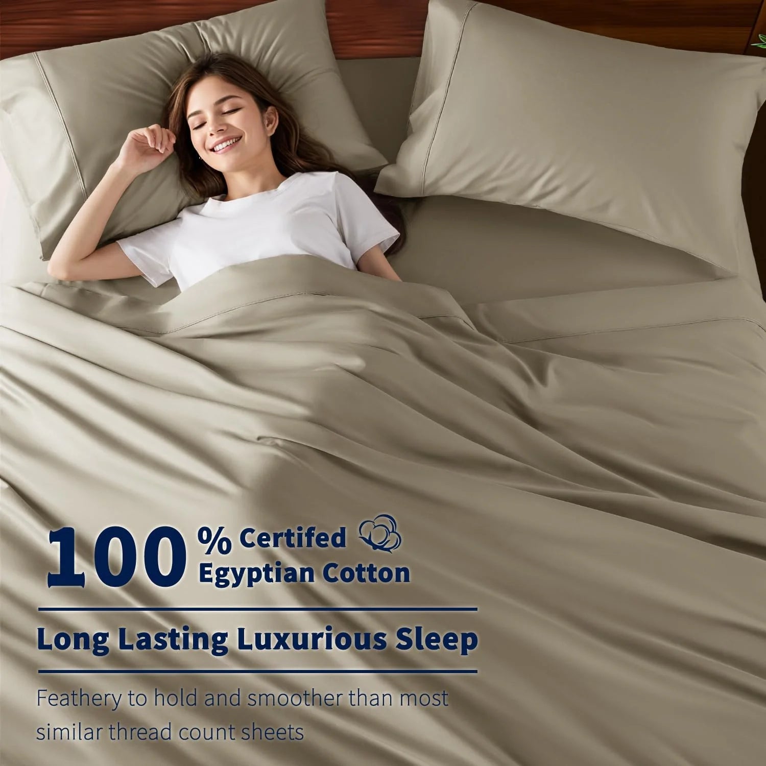 King Size 4-Piece 100% Egyptian Cotton Sheets Set B284