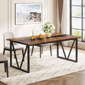 70.8-inch Rectangular Wood Dining Table with Metal Frame B66926