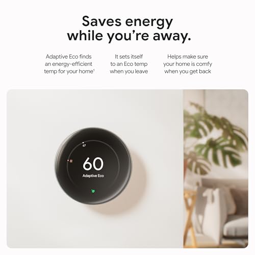 Polished Silver Smart Thermostat with Temperature Sensor F739070
