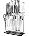 14 Piece High Carbon Stainless Steel Kitchen Knife Set with Acrylic Stand P588