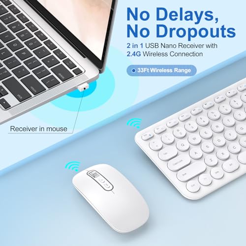 Black Rechargeable Dual-Mode Bluetooth 5.1 USB Wireless Keyboard and Mouse Combo N326329