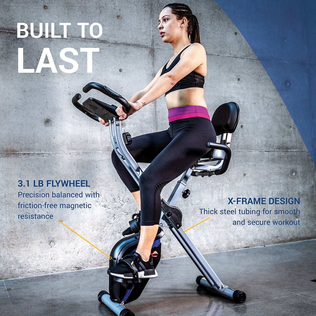Compact Stationary Upright Folding Bike with Magnetic Resistance J326783