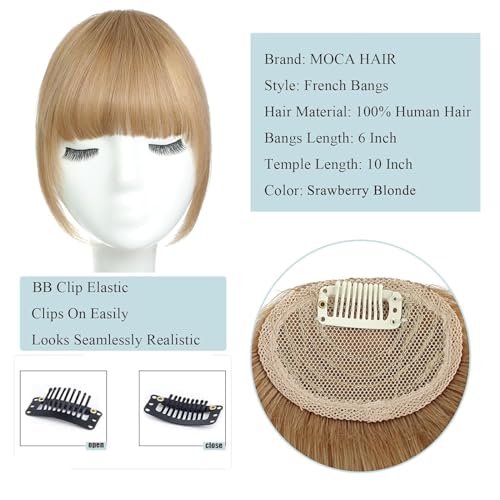 Ash Blonde Clip in Bangs 100% Human Hair Extensions P29294