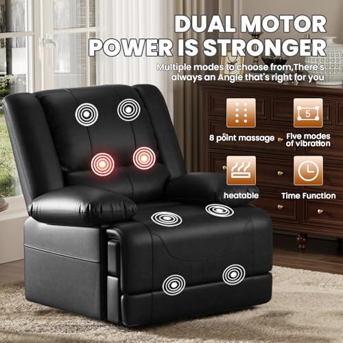 Red Brown Power Lift Recliner Chair with Massage and Heat O360