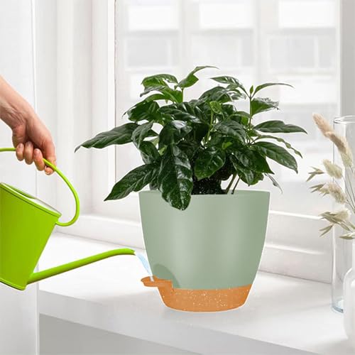 8/7/6.5/6/5.5/5 Inch White Self Watering Plastic Planters U52778