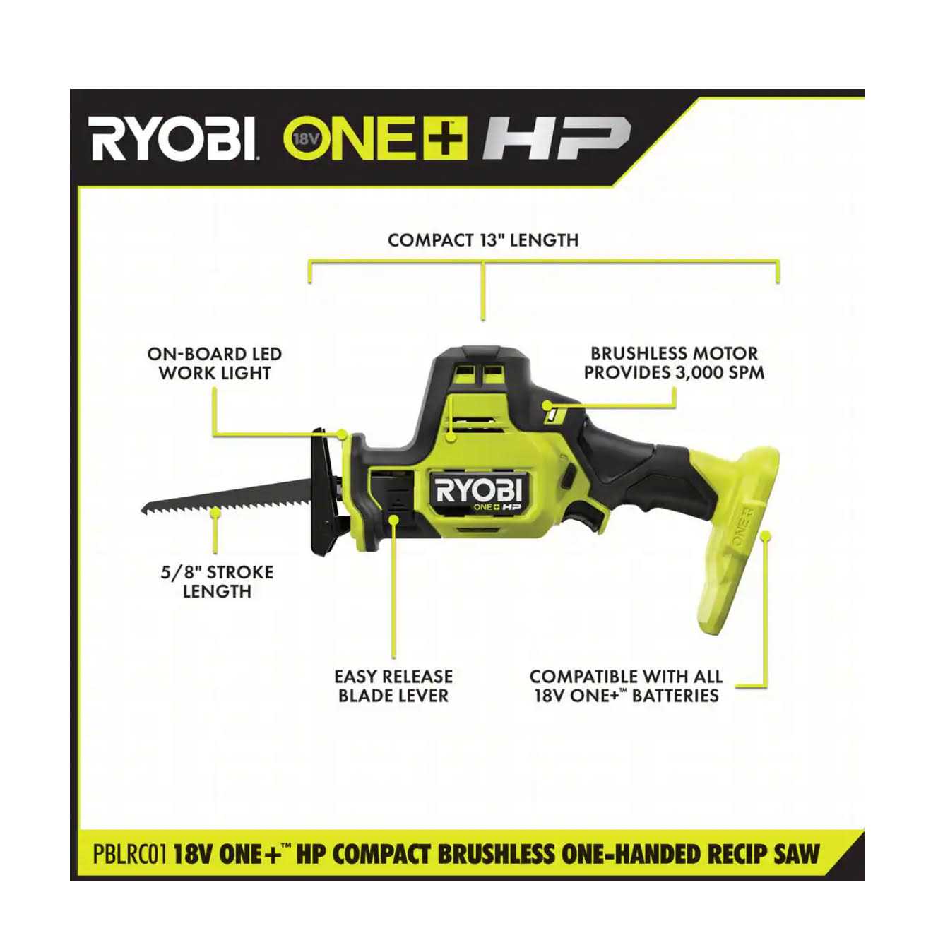 18V Brushless Cordless Compact Reciprocating Saw A2177