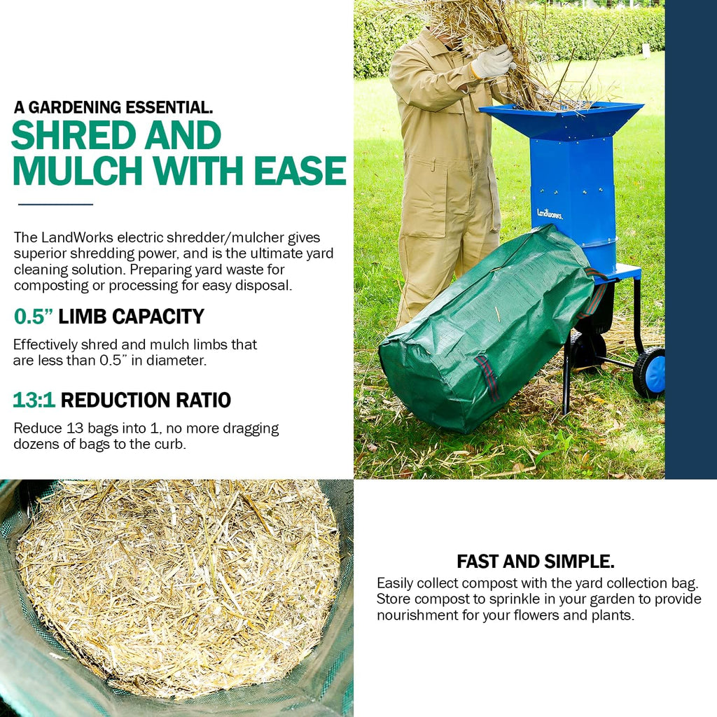 Electric Leaf Mulcher Shredder 120V AC 11" Cutting Blade I4955