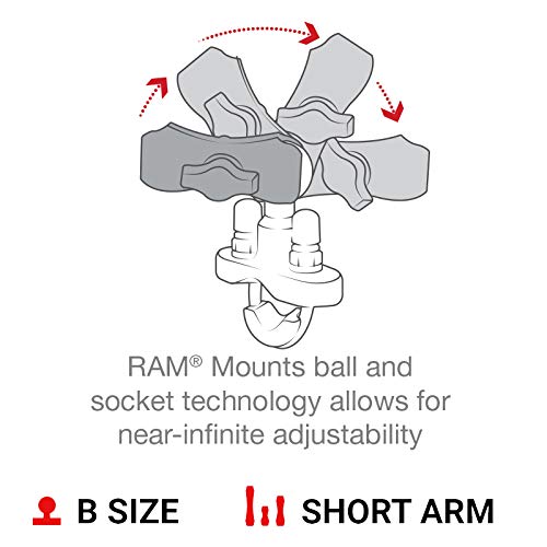 Large Phone Mount with Handlebar U-Bolt Base and Short Arm D278