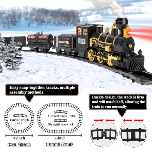 Electric Black Train Set with Water Steam, Sounds & Lights L2077