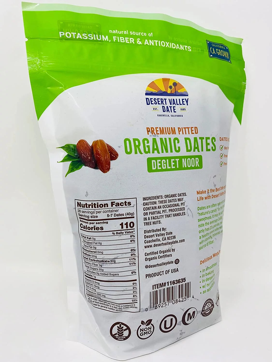 Organic Deglet Noor Pitted Dates E65719