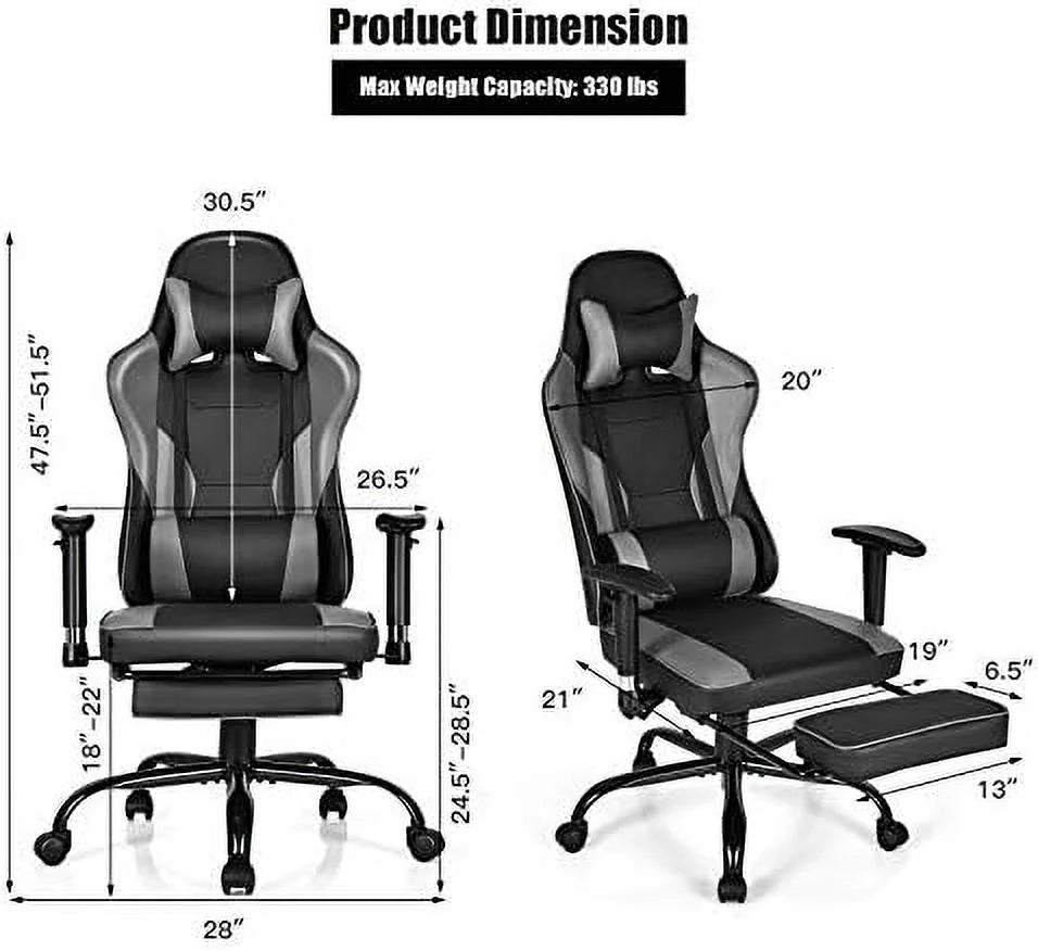 High Back Swivel Ergonomic Gaming Chair (Black) B904063