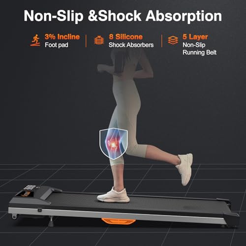 Under Desk Treadmill, 2 in 1 Portable Walking Jogging Running Machine with Remote Control, LED Display, 330lbs X975112