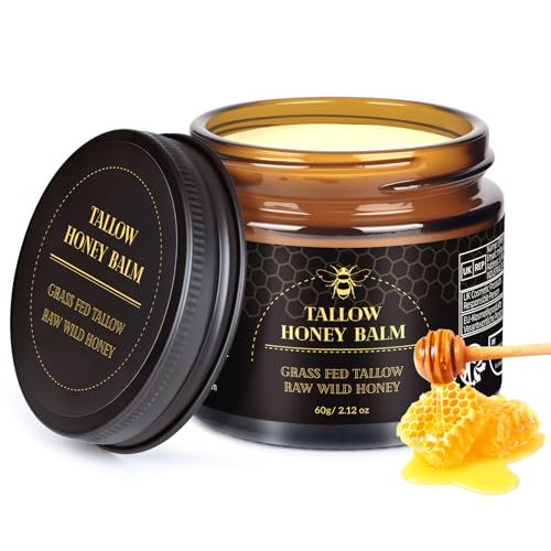 Organic Grass-Fed Beef Tallow Balm with Raw Wild Honey (120g) E5133