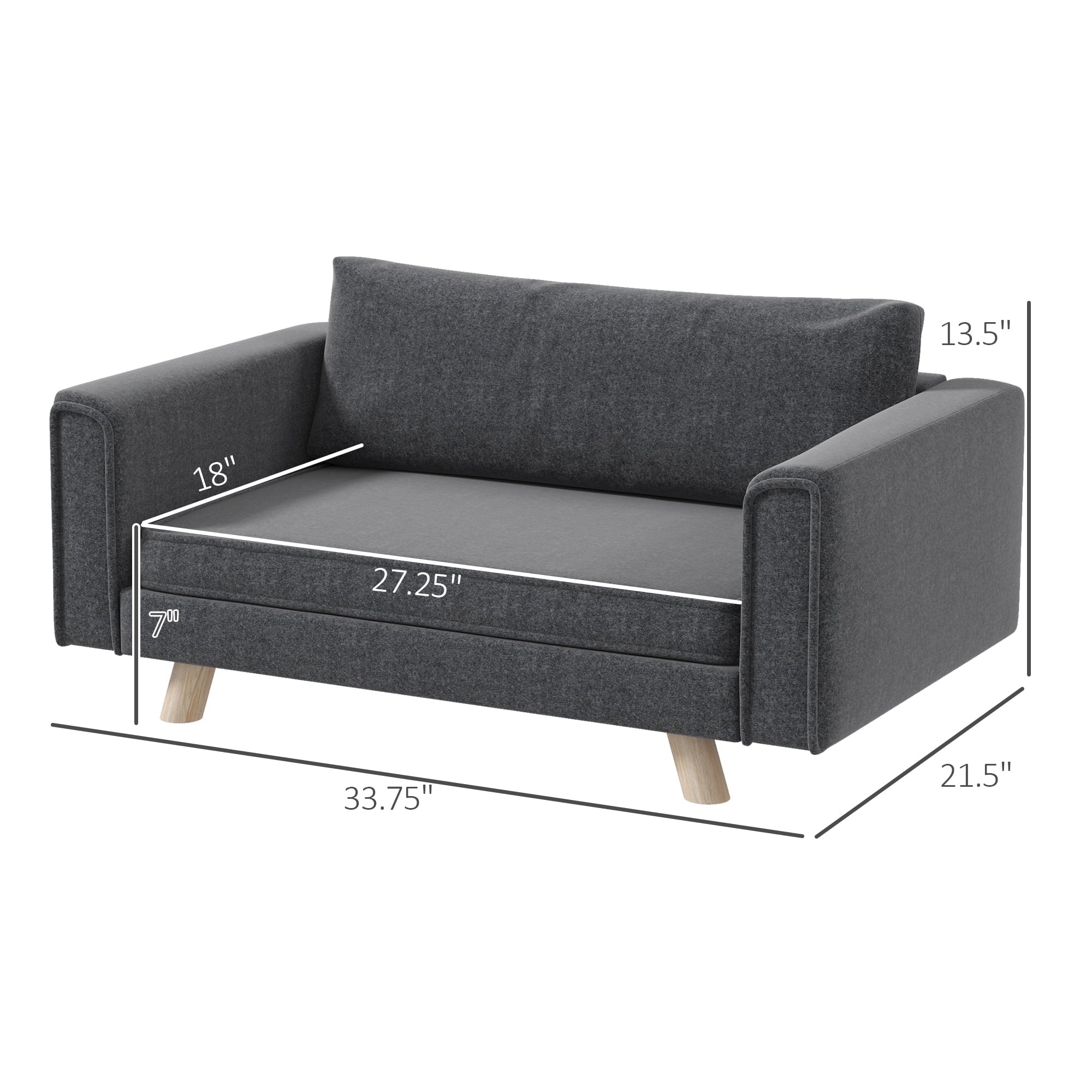 Gray Elevated Pet Sofa P803