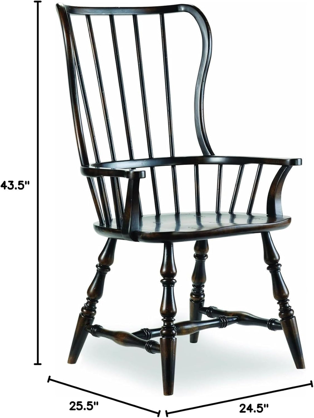 Ebony Spindle Dining Arm Chair (Set of 2) Q66722
