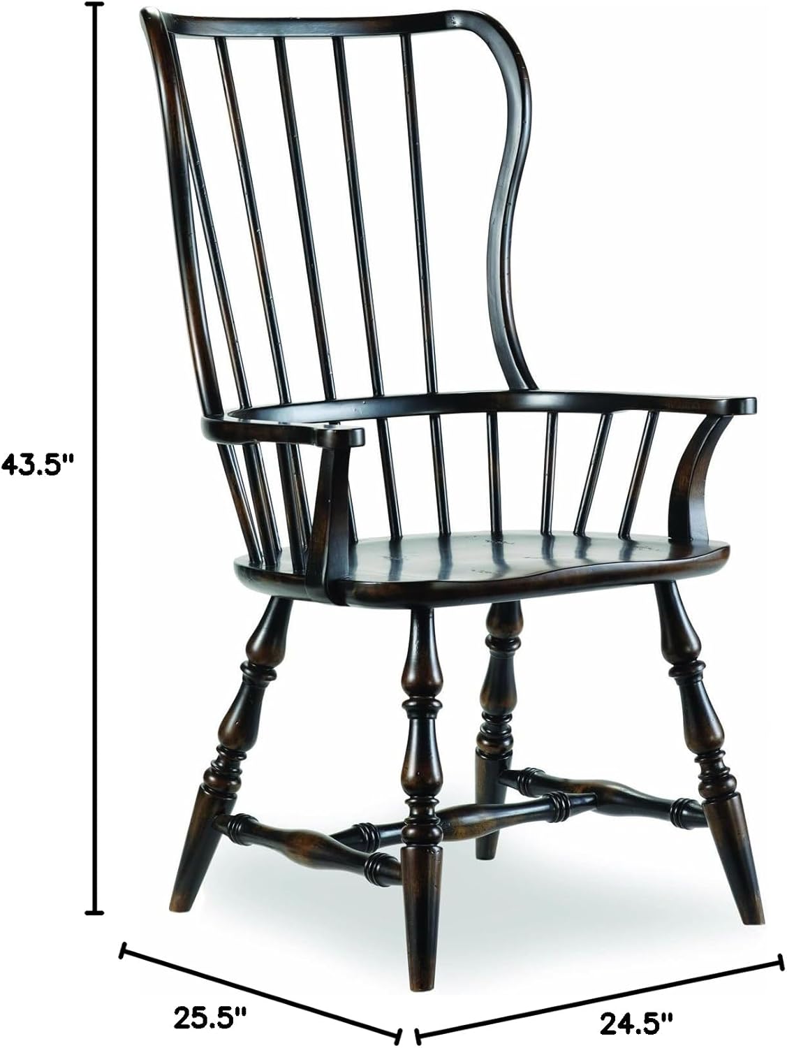 Ebony Spindle Dining Arm Chair (Set of 2) Q66722