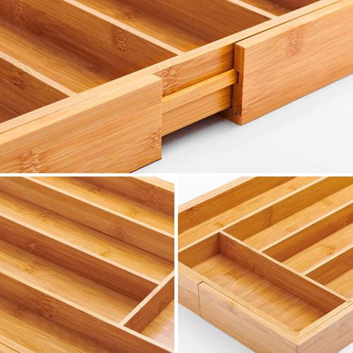 Bamboo Cutlery Tray Silverware Drawer Dividers Q463032