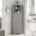 Gray Corner Cabinet with Doors and 2 Adjustable Shelves N877363