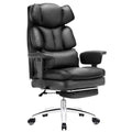 Black PU Leather High Back Desk Chair with Footrest F271923