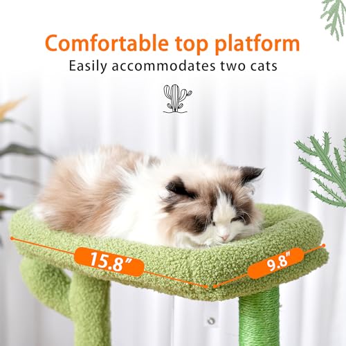 39.4 Inches Cat Tree with Scratching Post, Sisal Pole, Soft Platform, 2 Baskets and Dangling Toy N9954