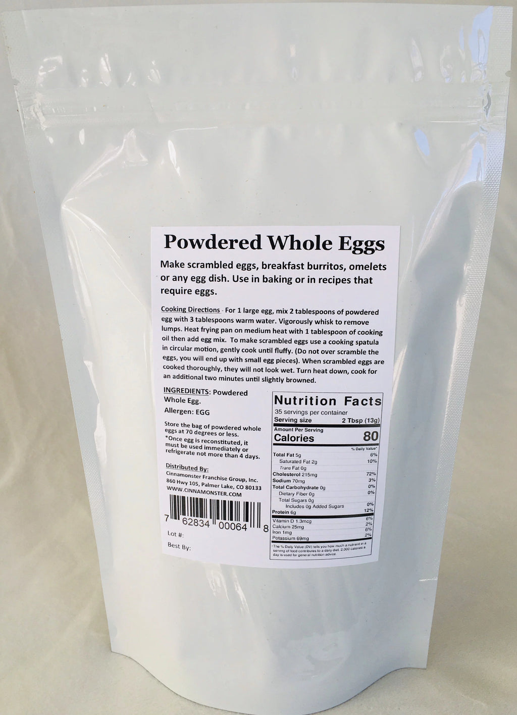 1 Pound (16 oz) Whole Powdered Eggs A2176