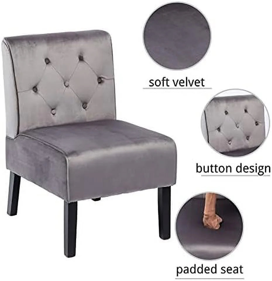 Grey Velvet Accent Chair W755