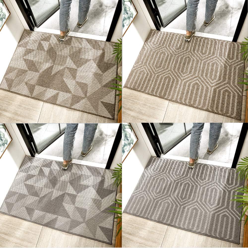 Gray 24 x 36 Inch Non Slip Indoors Doormat T281302