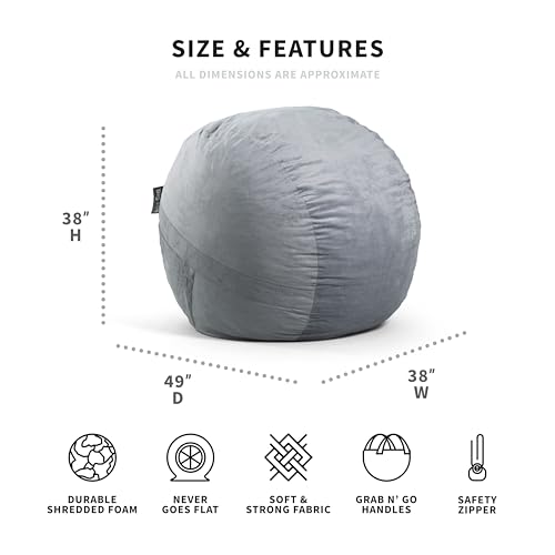 Medium Foam Filled Bean Bag Chair with Removable Cover, Collegiate Green, Durable Woven Polyester, 3 feet D32872