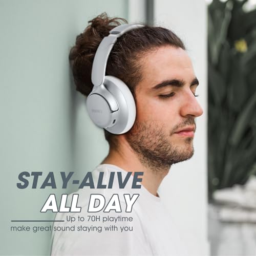 Hybrid Active Noise Cancelling Headphones with Transparent Modes, 70H Playtime Bluetooth Wireless with Mic, 3.5MM Cable, Soft Earpads, Fast Charging, Black T2183