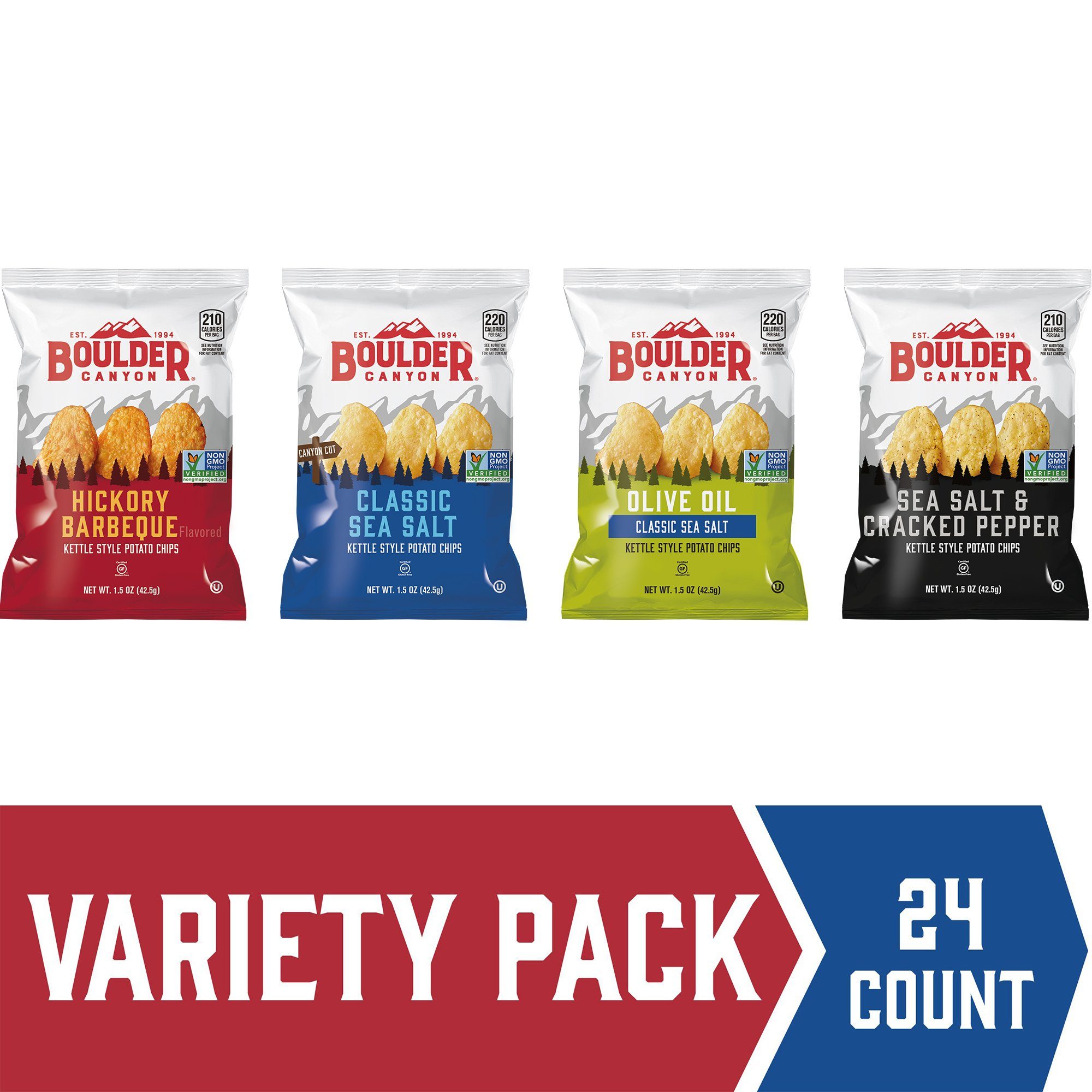 Kettle Potato Chips Variety Box 1.5 oz 24 count N726985