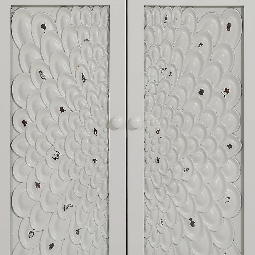 White 4 Door Tall Corner Storage Cabinet C45781