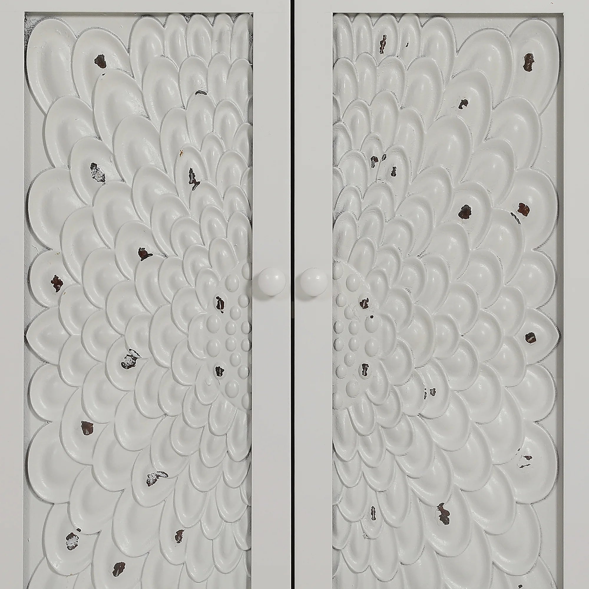 White 4 Door Tall Corner Storage Cabinet C45781