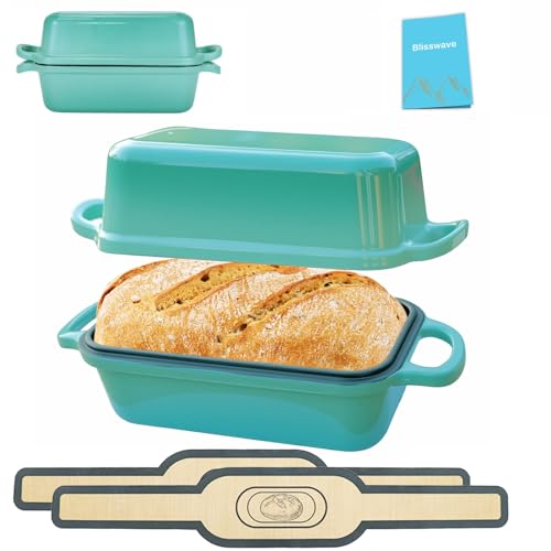 2 Piece Enameled Cast Iron Bread Pan with Lid (Lake blue) L6315