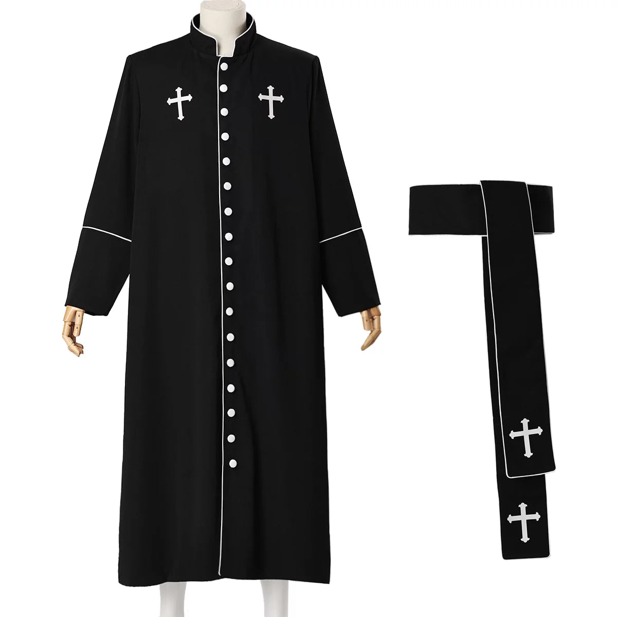 Mens Priest Cassock Robe with Belt B21219