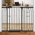 Black Metal Baby Gate with Walk-Thru Auto Close B222826