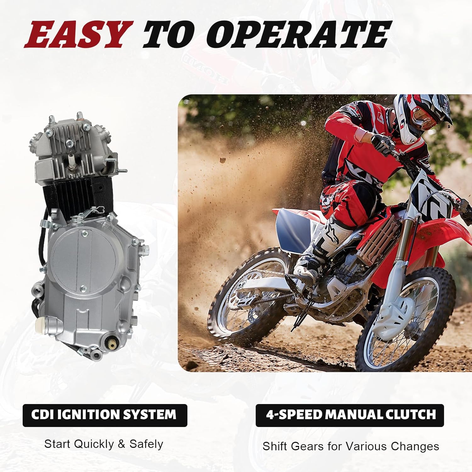 4-Stroke 125cc Manual Start Single Cylinder Manual Clutch Dirt Bike Engine Motor N620