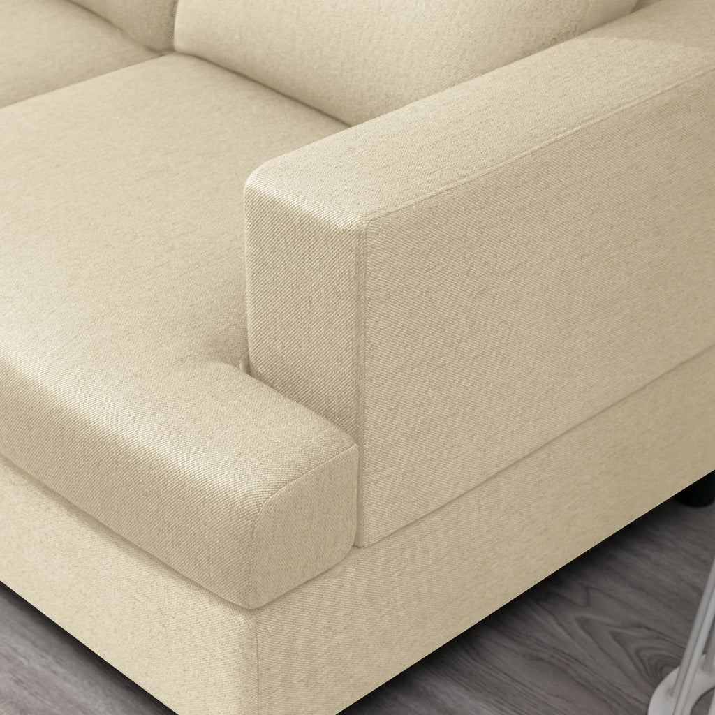 Beige Fabric 3-Seater Sofa J30464