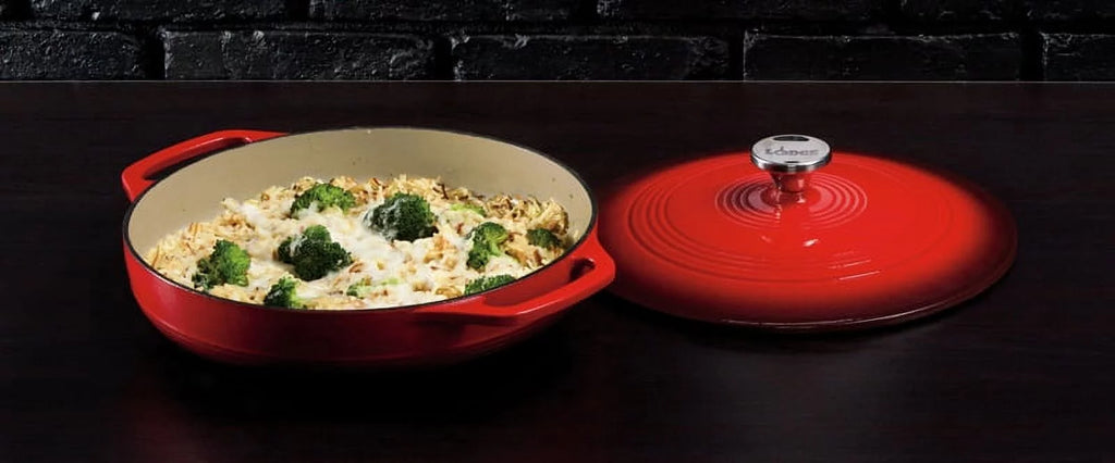 Red Enameled Cast Iron Covered Casserole W694908