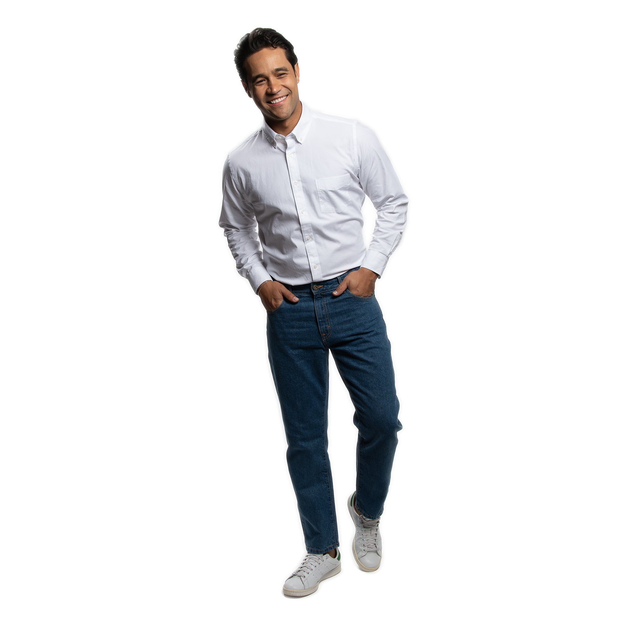 Everyday Stretch Oxford Standard Fit -  White