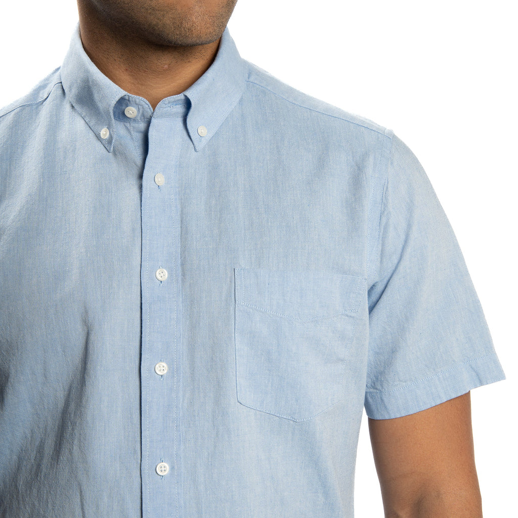 Linen Short Sleever - Blue