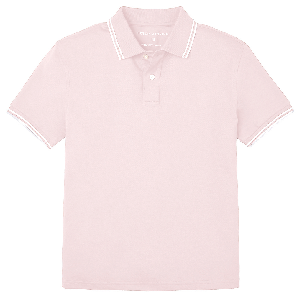 James Polo Shirt - Pale Pink Tipped