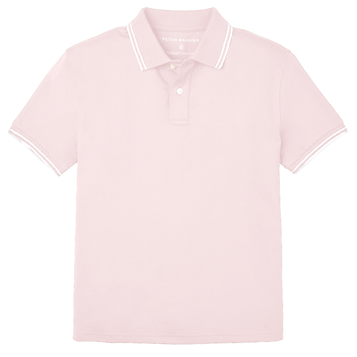 James Polo Shirt - Pale Pink Tipped